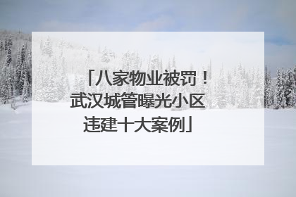 八家物业被罚！武汉城管曝光小区违建十大案例
