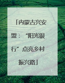 内蒙古兴安盟：“阳光银行”点亮乡村振兴路