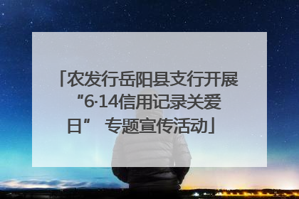 农发行岳阳县支行开展“6·14信用记录关爱日” 专题宣传活动