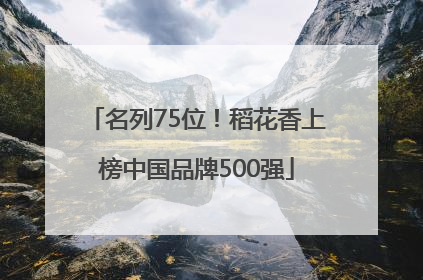 名列75位！稻花香上榜中国品牌500强