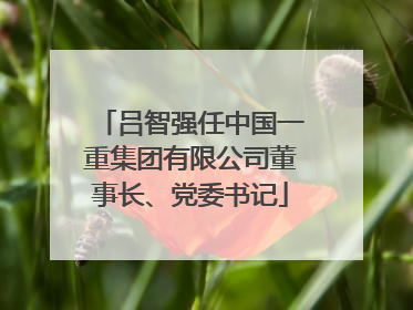 吕智强任中国一重集团有限公司董事长、党委书记