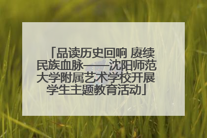 品读历史回响 赓续民族血脉——沈阳师范大学附属艺术学校开展学生主题教育活动