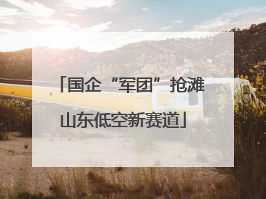 国企“军团”抢滩山东低空新赛道