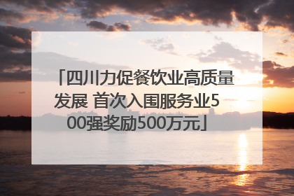 四川力促餐饮业高质量发展 首次入围服务业500强奖励500万元