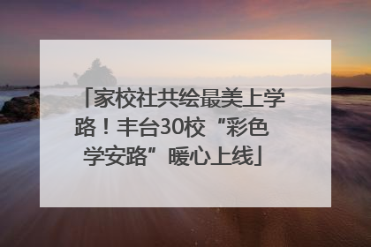 家校社共绘最美上学路！丰台30校“彩色学安路”暖心上线