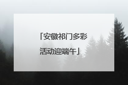 安徽祁门多彩活动迎端午