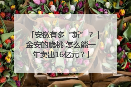 安徽有多“新”？｜金安的脆桃 怎么能一年卖出16亿元？