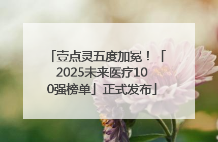 壹点灵五度加冕！「2025未来医疗100强榜单」正式发布