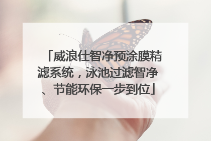 威浪仕智净预涂膜精滤系统，泳池过滤智净、节能环保一步到位