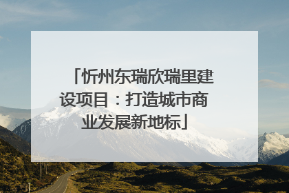 忻州东瑞欣瑞里建设项目：打造城市商业发展新地标
