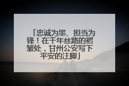 忠诚为墨、担当为锋！在千年丝路的褶皱处，甘州公安写下平安的注脚