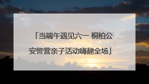 当端午遇见六一 桐柏公安警营亲子活动嗨翻全场