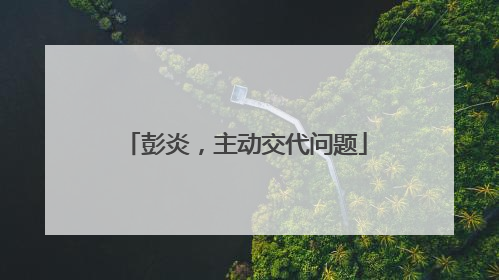 彭炎，主动交代问题