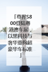 尊界S800登陆粤港澳车展，以黑科技与奢华重构超豪华车标准