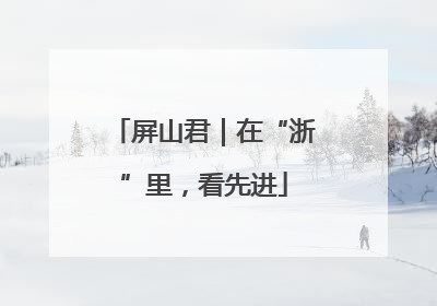 屏山君｜在“浙”里，看先进