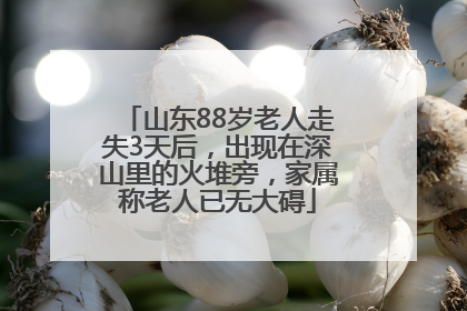 山东88岁老人走失3天后，出现在深山里的火堆旁，家属称老人已无大碍