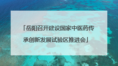 岳阳召开建设国家中医药传承创新发展试验区推进会