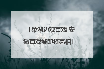 巢湖边观百戏 安徽百戏城即将亮相