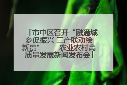 市中区召开“融通城乡促振兴 三产联动绘新景”——农业农村高质量发展新闻发布会