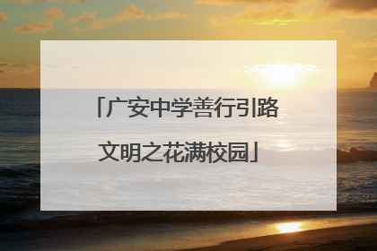 广安中学善行引路 文明之花满校园