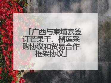广西与柬埔寨签订芒果干、榴莲采购协议和贸易合作框架协议