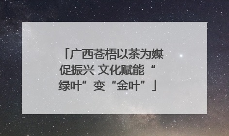 广西苍梧以茶为媒促振兴 文化赋能“绿叶”变“金叶”