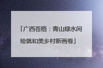 广西苍梧：青山绿水间绘就和美乡村新画卷