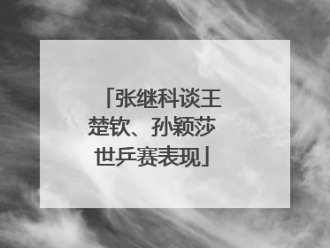 张继科谈王楚钦、孙颖莎世乒赛表现