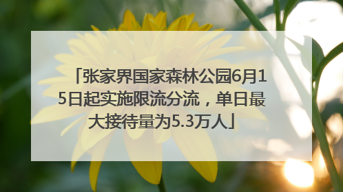 张家界国家森林公园6月15日起实施限流分流，单日最大接待量为5.3万人