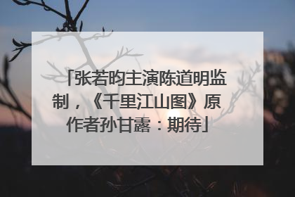 张若昀主演陈道明监制，《千里江山图》原作者孙甘露：期待