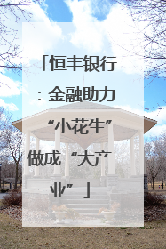 恒丰银行：金融助力“小花生”做成“大产业”