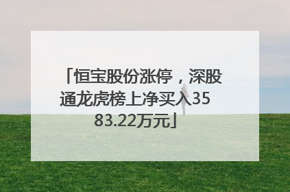 恒宝股份涨停，深股通龙虎榜上净买入3583.22万元