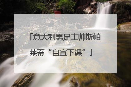 意大利男足主帅斯帕莱蒂“自宣下课”