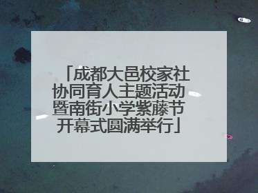成都大邑校家社协同育人主题活动暨南街小学紫藤节开幕式圆满举行