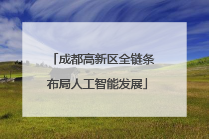 成都高新区全链条布局人工智能发展