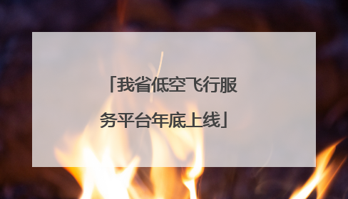 我省低空飞行服务平台年底上线