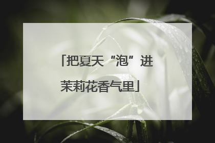 把夏天“泡”进茉莉花香气里