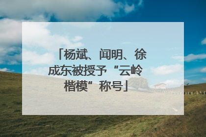 杨斌、闻明、徐成东被授予“云岭楷模”称号
