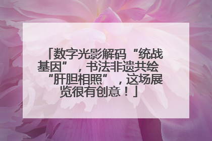 数字光影解码“统战基因”，书法非遗共绘“肝胆相照”，这场展览很有创意！