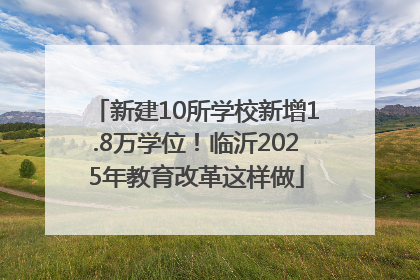 新建10所学校新增1.8万学位！临沂2025年教育改革这样做