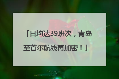 日均达39班次，青岛至首尔航线再加密！