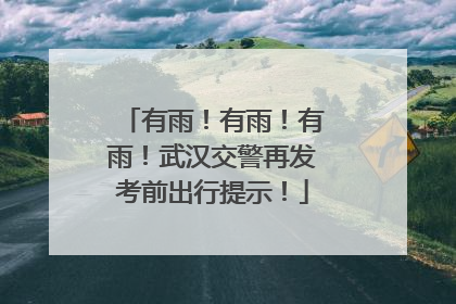 有雨！有雨！有雨！武汉交警再发考前出行提示！