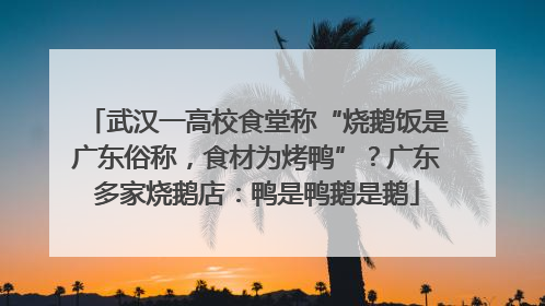 武汉一高校食堂称“烧鹅饭是广东俗称，食材为烤鸭”？广东多家烧鹅店：鸭是鸭鹅是鹅