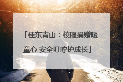 桂东青山：校服捐赠暖童心 安全叮咛护成长