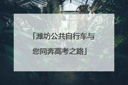 潍坊公共自行车与您同奔高考之路