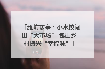 潍坊寒亭：小水饺闯出“大市场” 包出乡村振兴“幸福味”