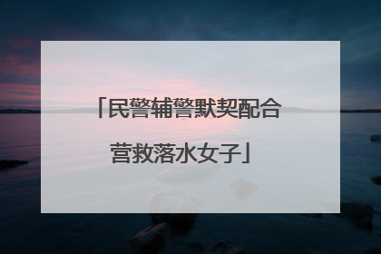 民警辅警默契配合 营救落水女子