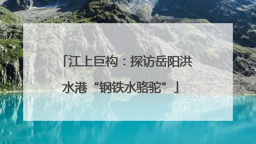 江上巨构：探访岳阳洪水港“钢铁水骆驼”