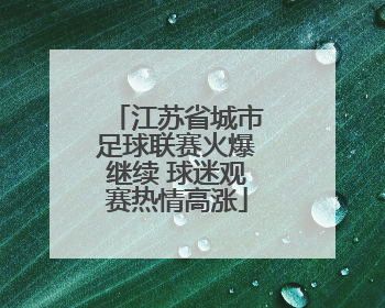 江苏省城市足球联赛火爆继续 球迷观赛热情高涨