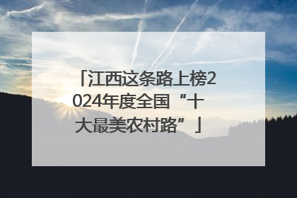 江西这条路上榜2024年度全国“十大最美农村路”